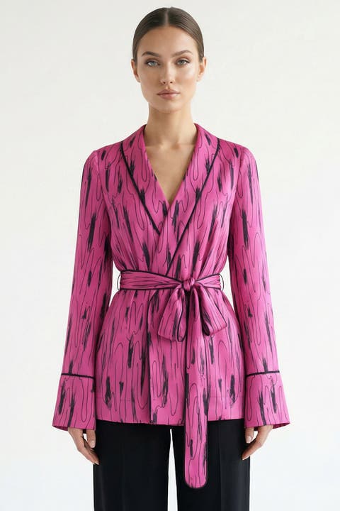 Belted Patterned Jacket