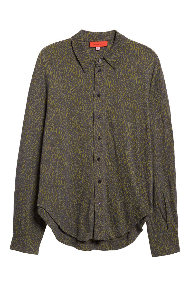 Who's Paying For All This Shrunken Cotton Blend Button-Up Shirt, Alternate, color, CASH