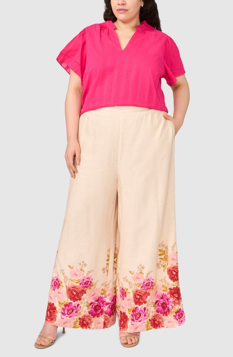 Halogen<sup>®</sup> Ruffle Neck Flutter Sleeve Top, Alternate, color,