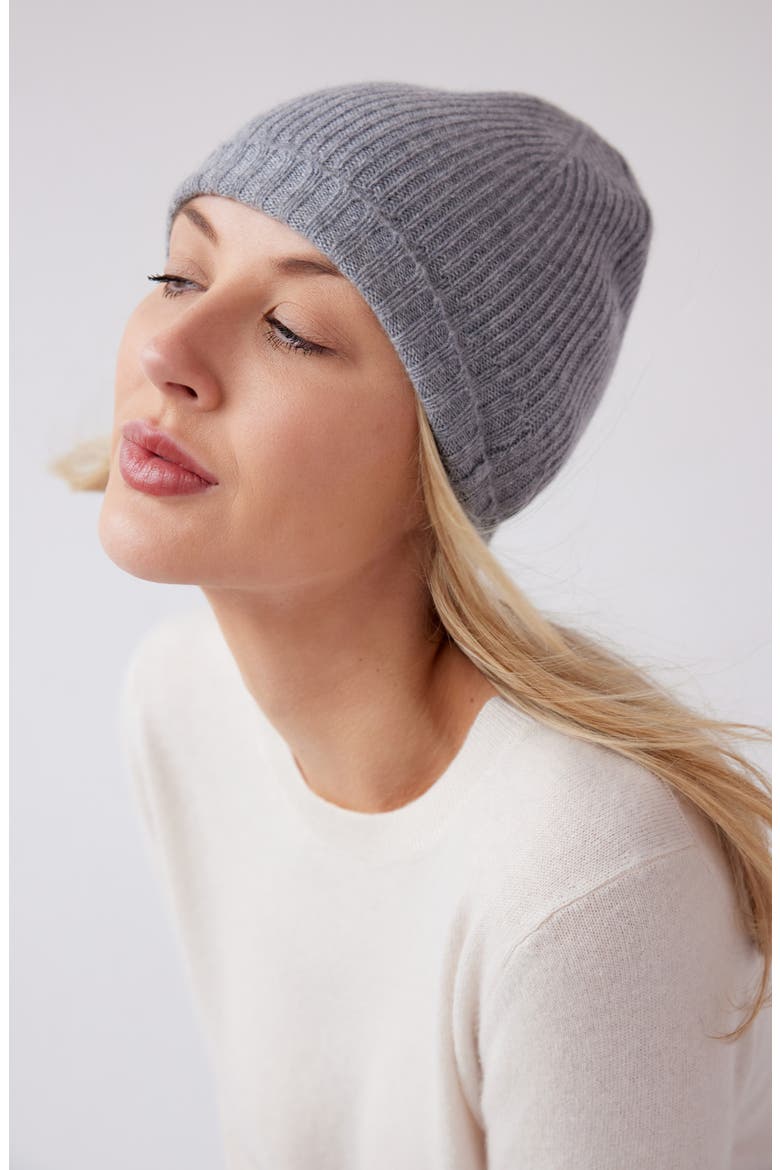 Rib Cashmere Beanie, Alternate, color, TAN TANNIN