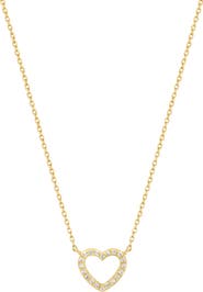 EFFY 14K Gold Plated Sterling Silver Diamond Open Heart Pendant Necklace