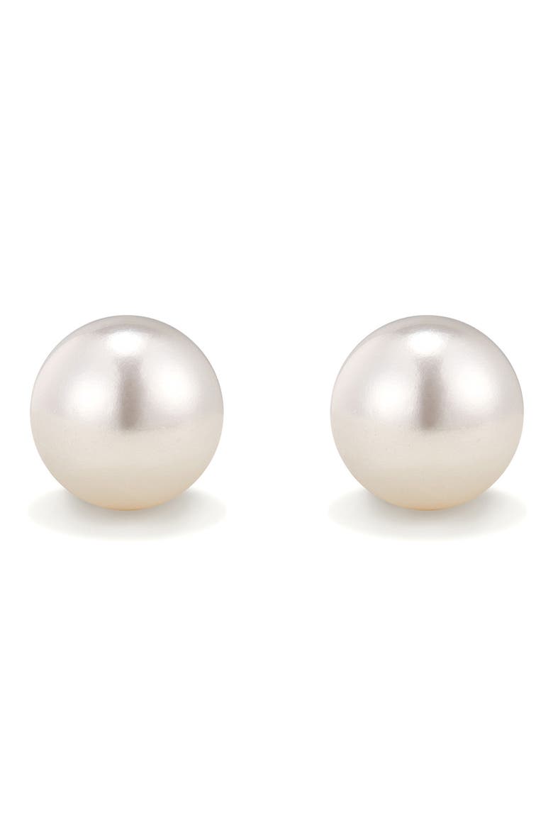 Freshwater Pearl Stud Earrings, Main, color, GOLD