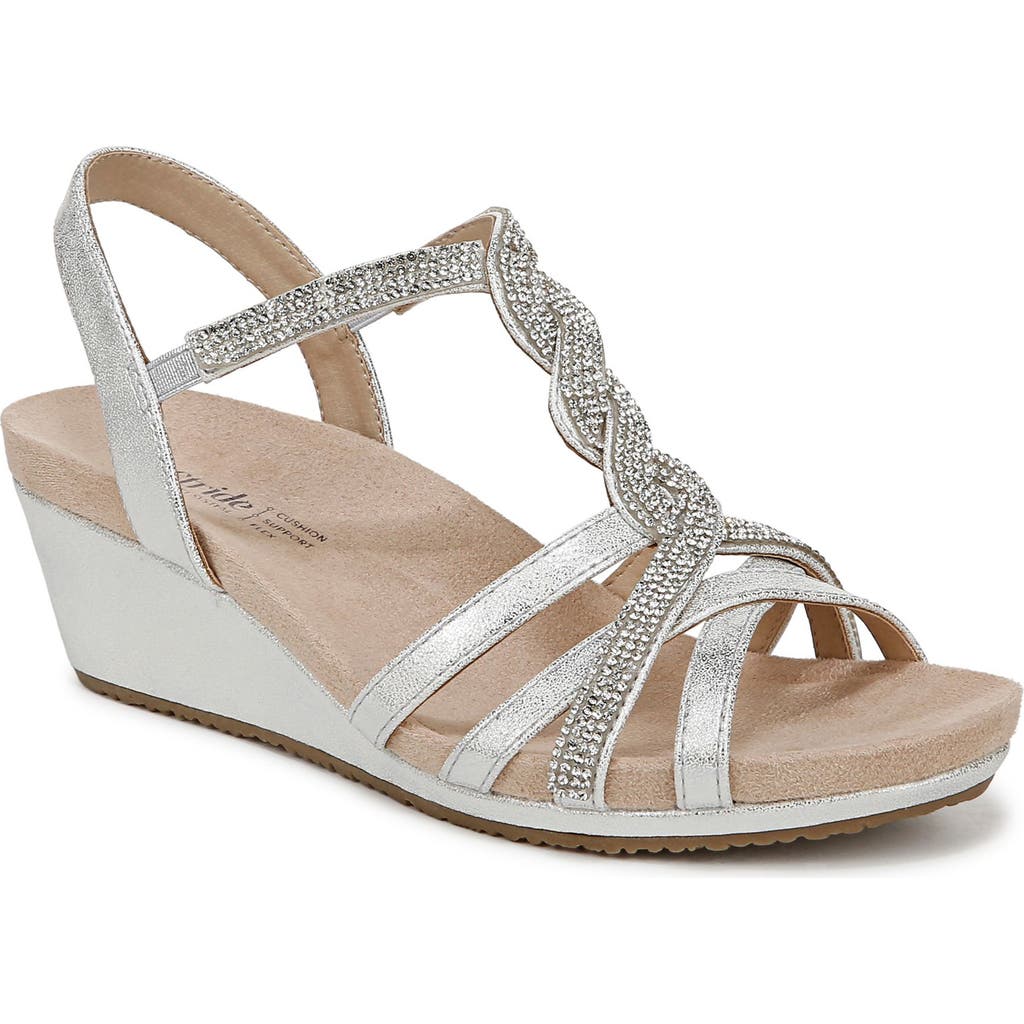 Lifestride Women's Miami Strappy Wedge Sandals In Silver