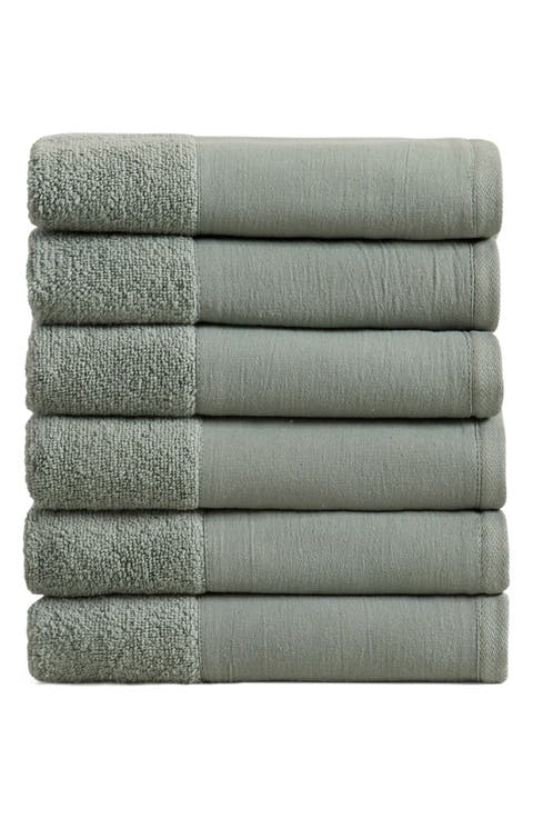 Border 6-Pack Cotton Hand Towels