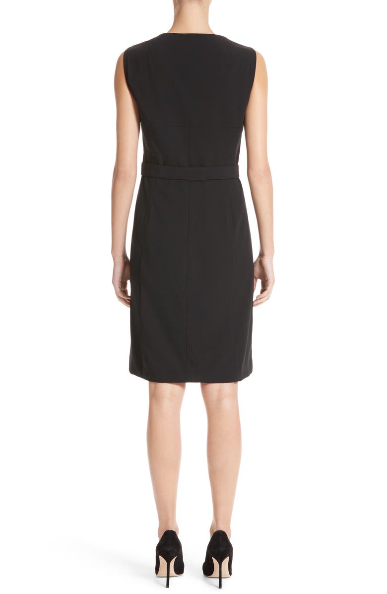 Akris punto Belted Zip Front Wool Dress, Alternate, color, 