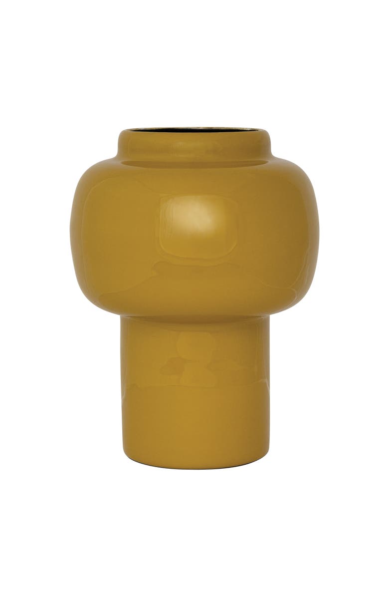 Storied Home Enameled Vase, Main, color, Yellow