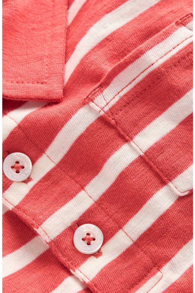 Kids' Stripe Slub Jersey Polo, Alternate, color, BURNT SIENNA/ IVORY