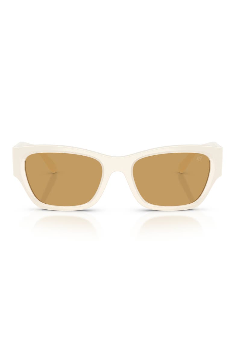 55mm Pillow Sunglasses, Main, color, WHITE / OCHRE