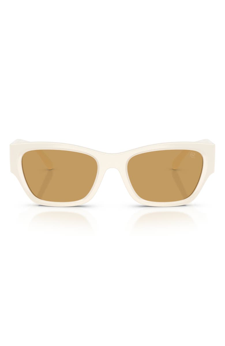 Ralph Lauren 55mm Pillow Sunglasses, Main, color, White / Ochre