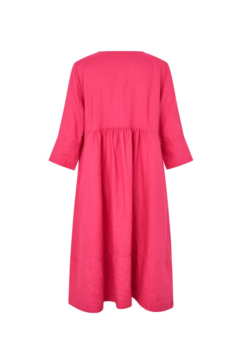 MaNasya Linen Tunic Midi Dress, Alternate, color, Carmine
