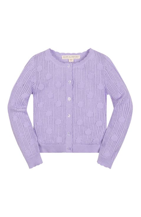 Baby Girls' Organic Scallop Edge Cardigan, Infant