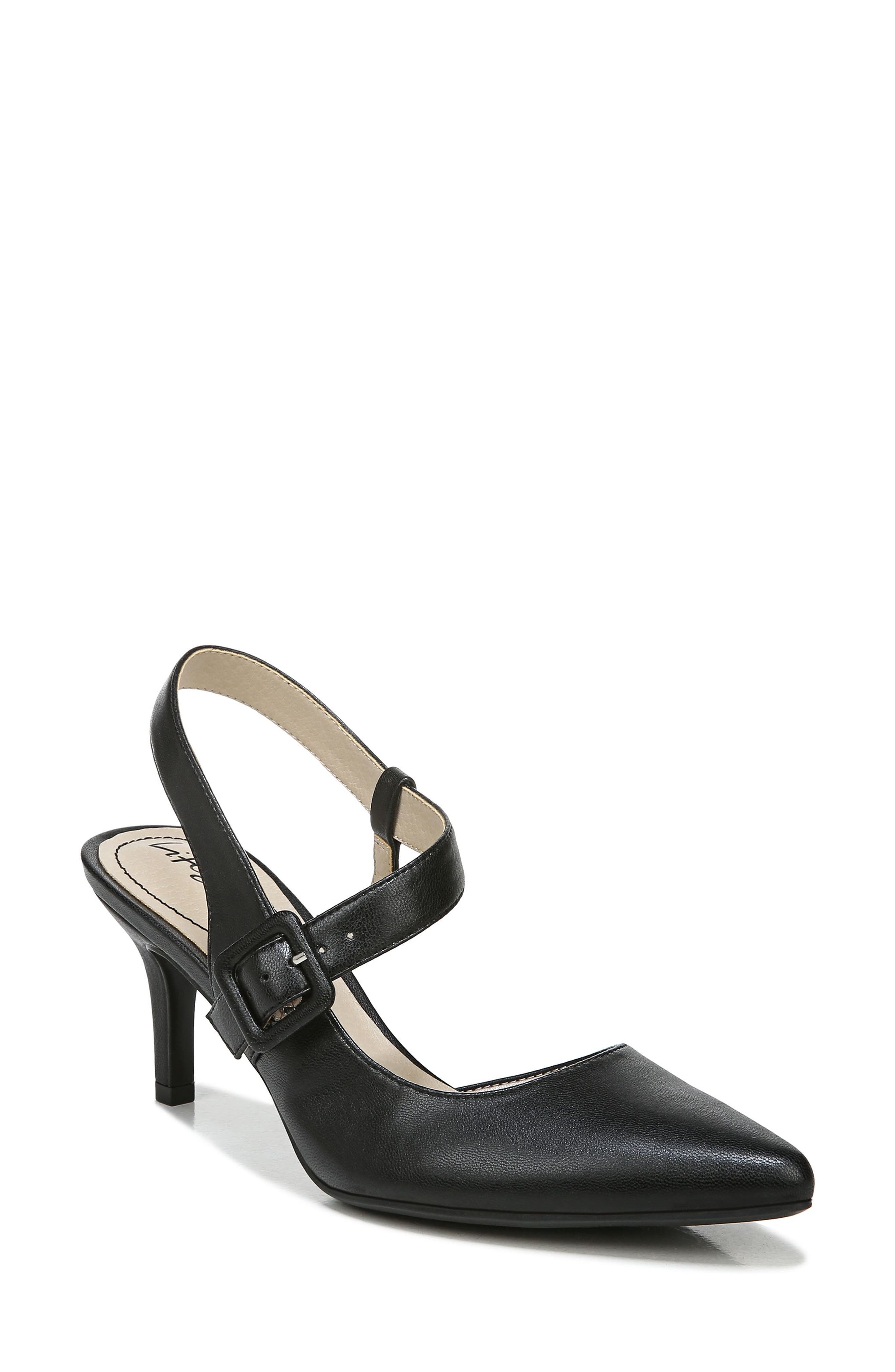 Asymmetric Crystal Ankle Strap Pumps