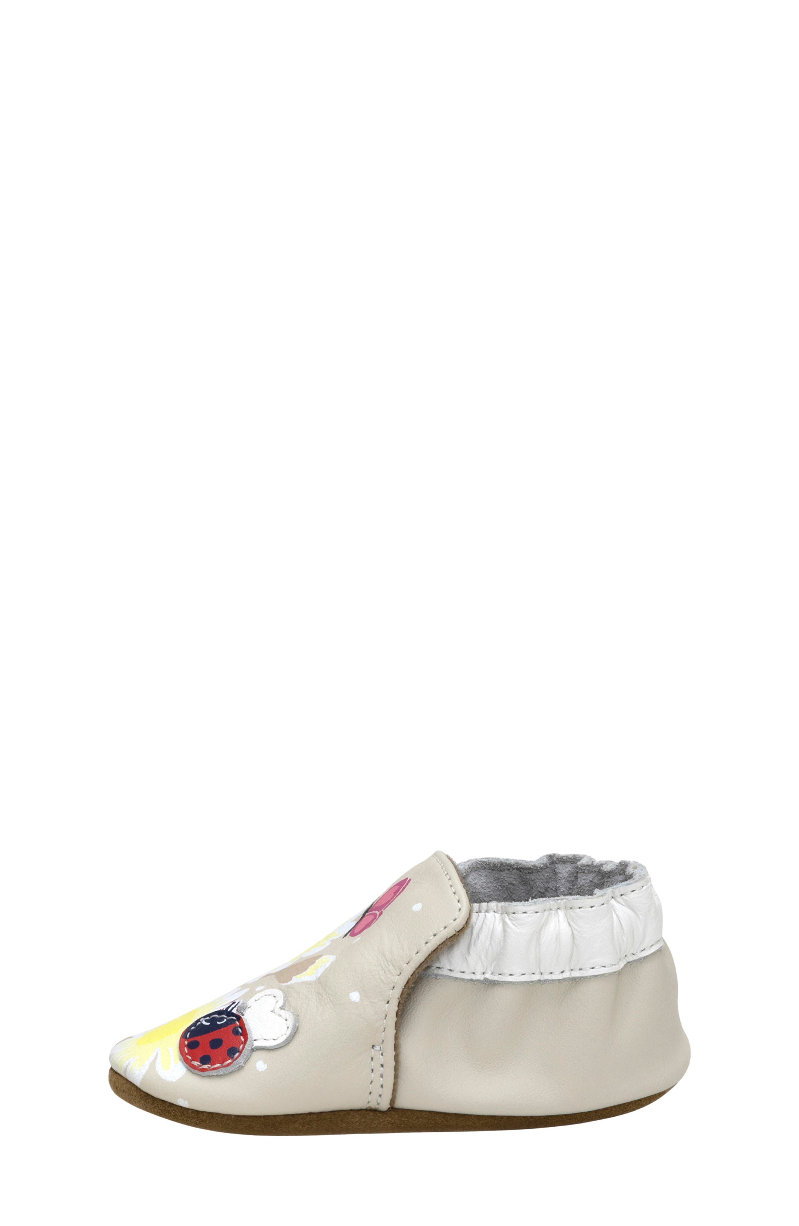 Robeez<sup>®</sup> Love Bugs Crib Shoe, Alternate, color, Taupe