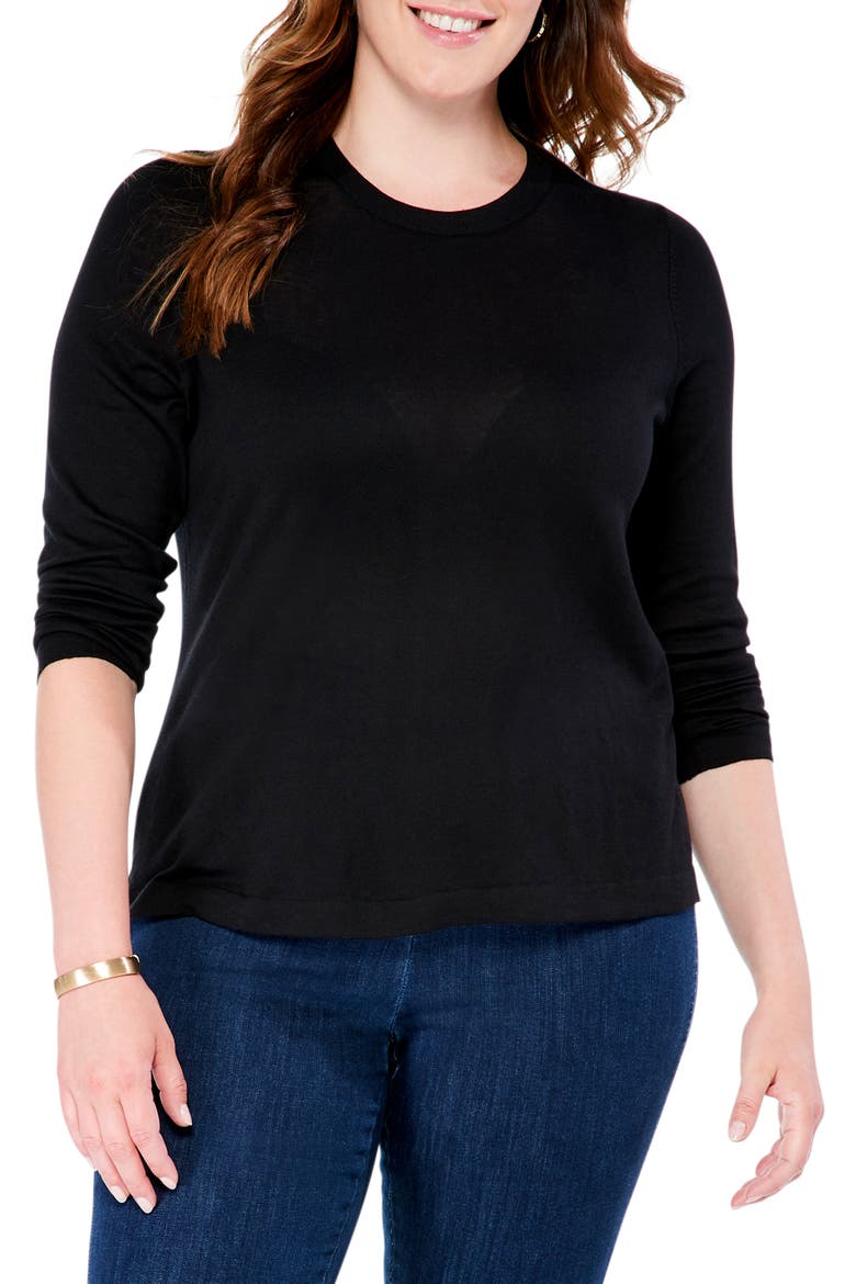 Long Sleeve Sweater T-Shirt, Main, color, BLACK ONYX