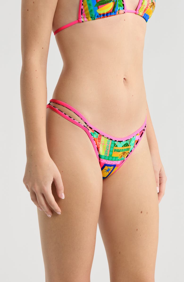 Kulani Kinis Double Bind Strappy Bikini Bottoms, Alternate, color, Sun Honey