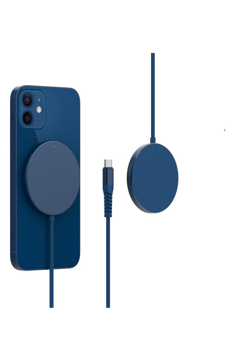 The Posh Tech Magnetic Blue/White Wireless Charge Pad - Set of 2, Alternate, color, Blue/ White