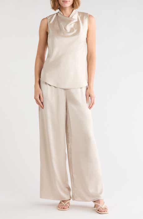 Satin Cowl Neck Top & Pants Set