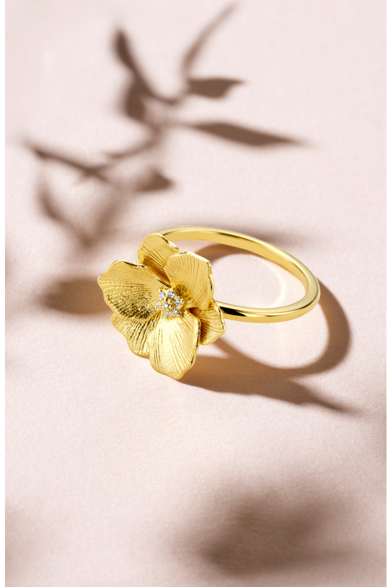 Jasmine Diamond Ring | 7 natural diamonds | 925 Sterling Silver | Ring | 7 | Yellow 18k-Gold Plated, Alternate, color, Yellow 18k Gold Plated