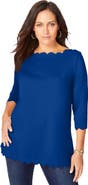 Jessica London Scallop Boatneck Tunic