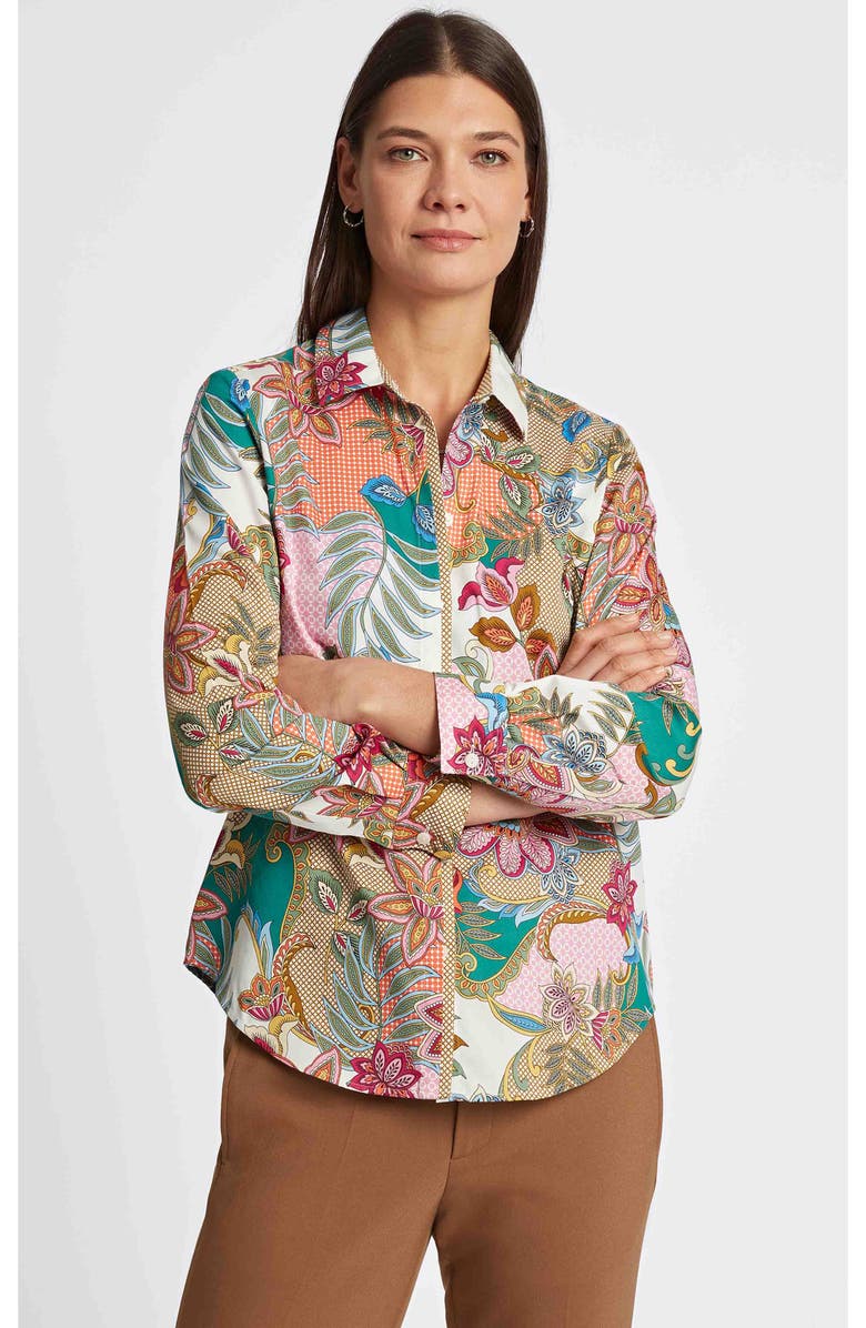 Foxcroft Charlie Floral Paisley Cotton Button-Up Shirt, Alternate, color, Multi Paisley