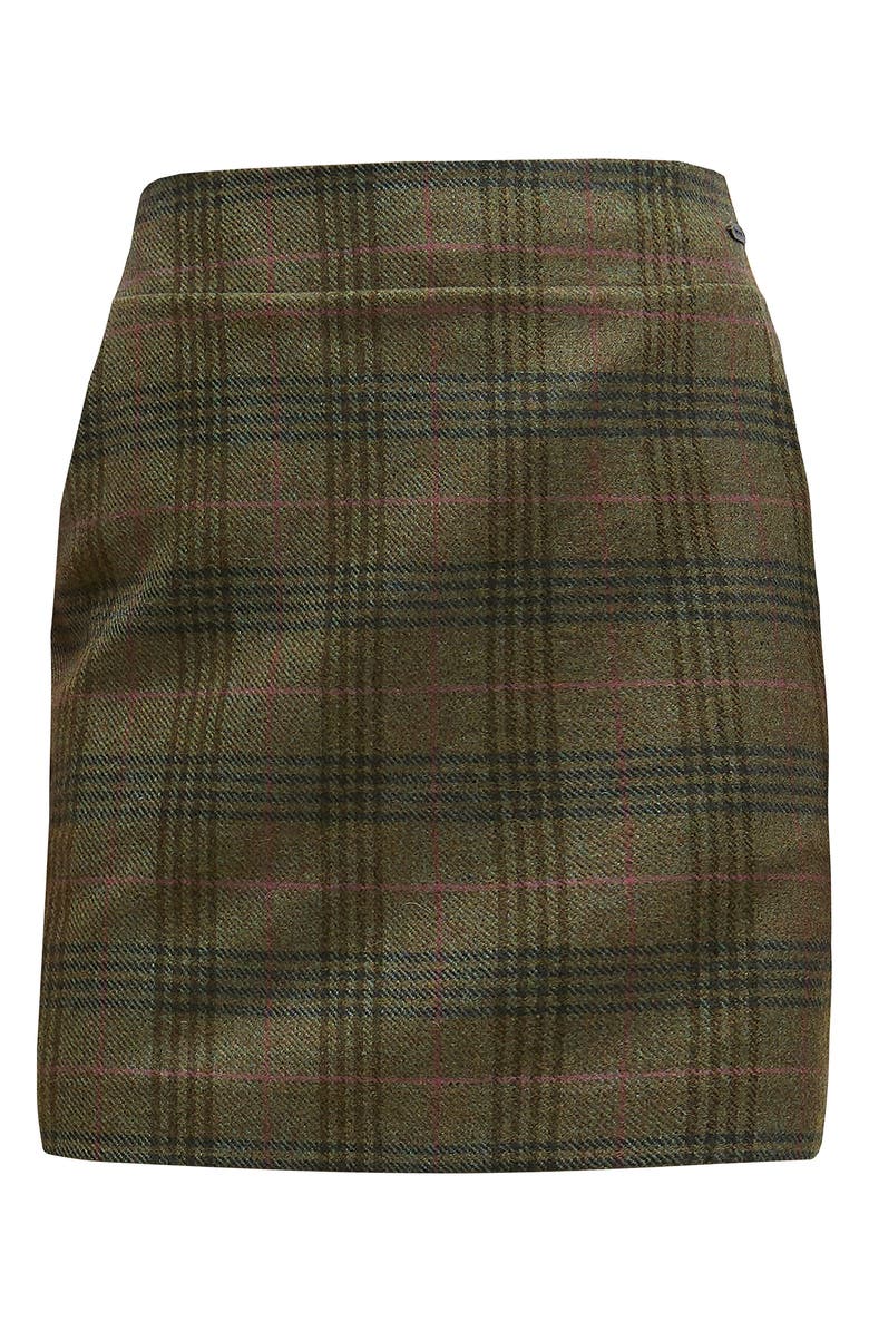 Barbour Bamburgh Plaid Wool Miniskirt, Alternate, color, Arabesque/ Brown