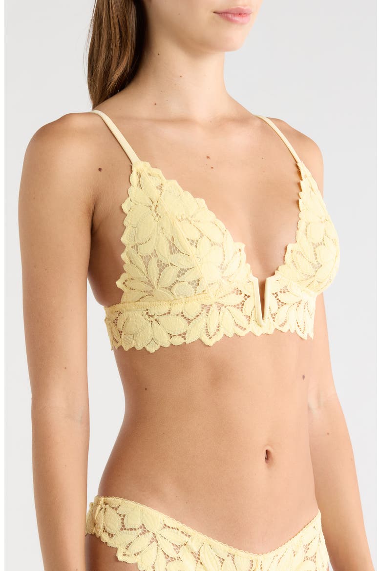 Celeste Lace Triangle Bralette, Alternate, color, VANILLA