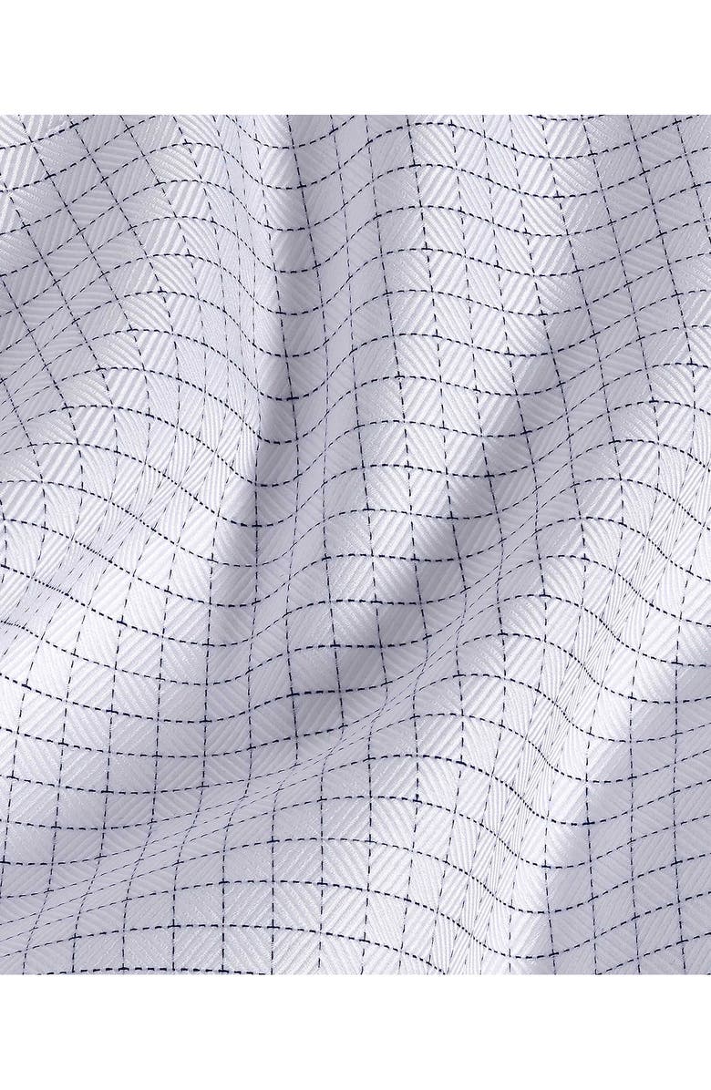 David Donahue Trim Fit Check Cotton Dobby Dress Shirt, Alternate, color, White/ Navy