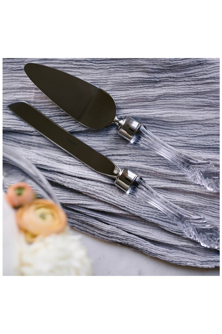'Wedding' Lead Crystal Cake Knife & Server, Alternate, color, CLEAR