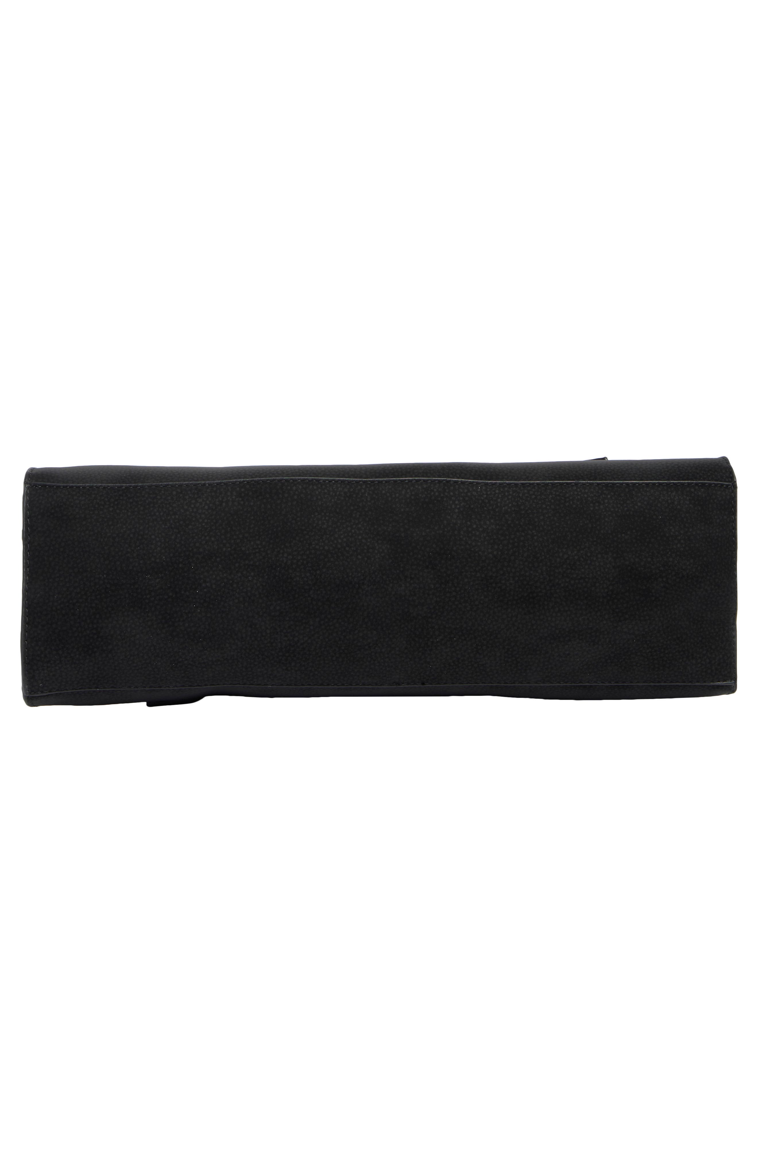 BCBG Pointed Flap Faux Leather Shoulder Bag, Alternate, color, Black