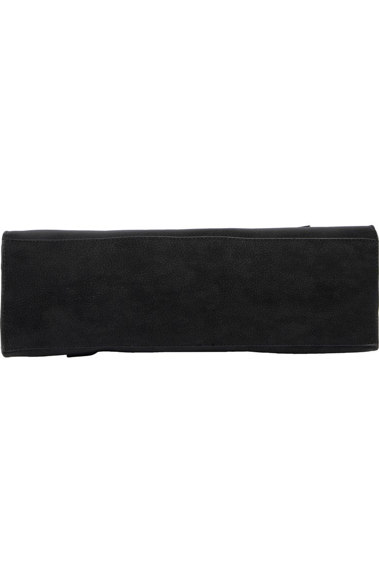 BCBG Pointed Flap Faux Leather Shoulder Bag, Alternate, color, Black