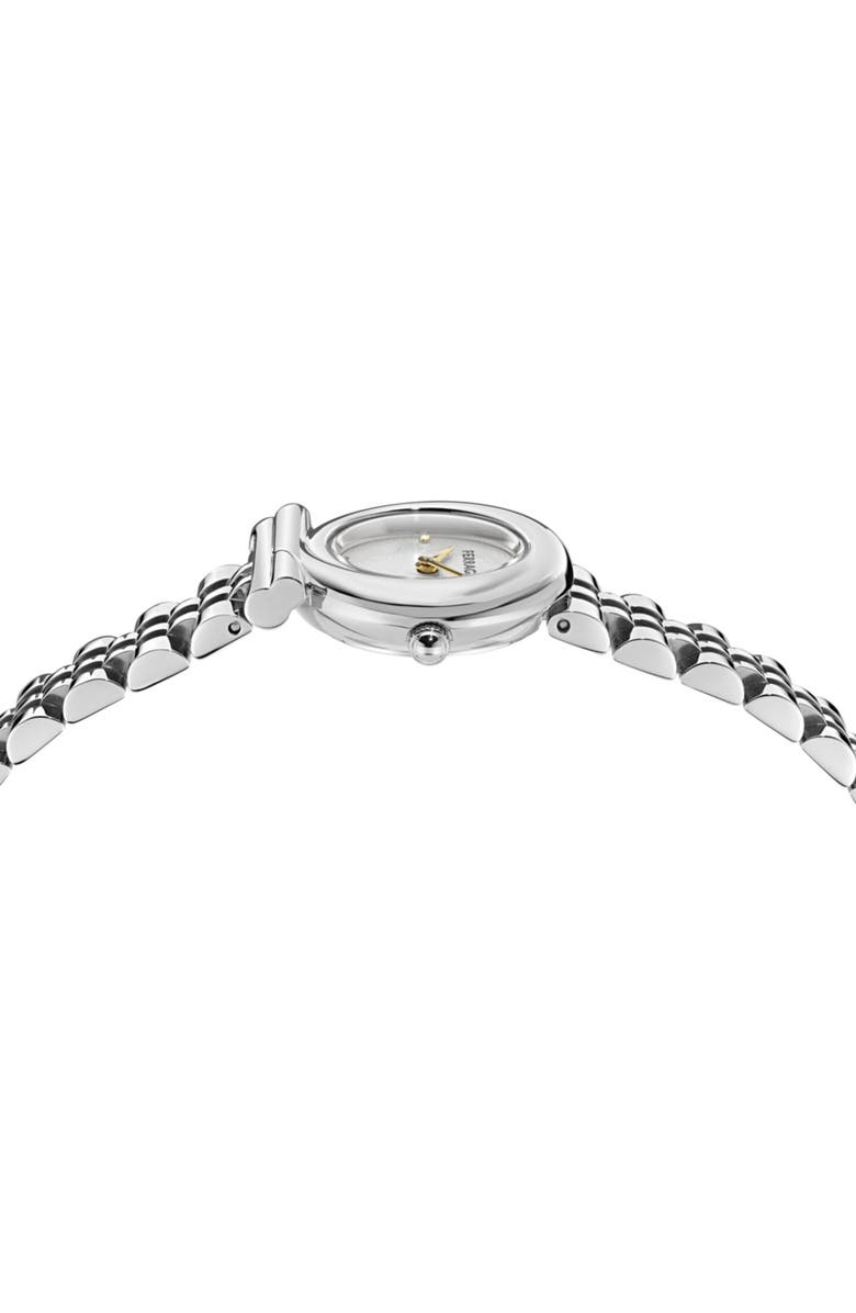 FERRAGAMO Gancini Twisted Bracelet Watch, 23mm, Alternate, color, Silver/ Stainless Steel