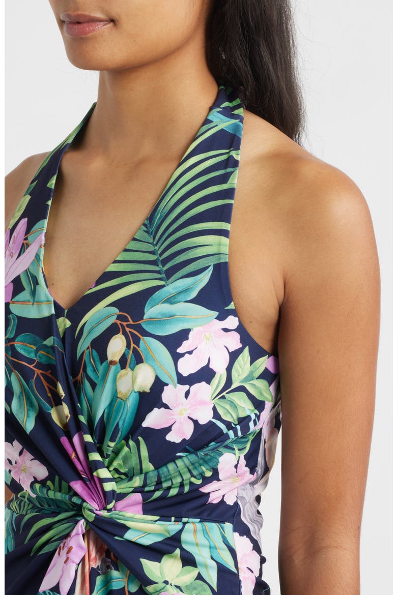 Clara Tropical Bliss Halter Dress, Alternate, color, COASTLINE