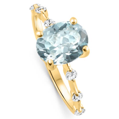 Bliss Diamond 2 1/4ct Oval Blue Topaz Diamond Ring Or Gold Lab Grown In 10k White Gold