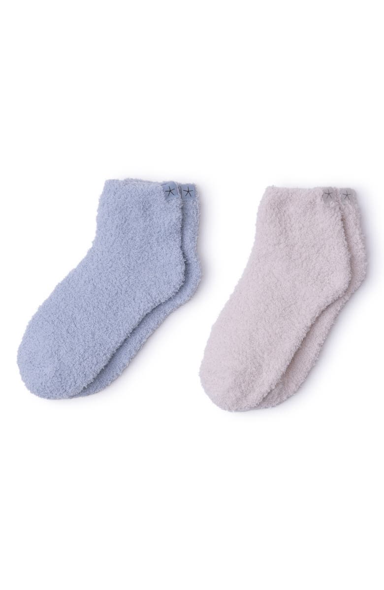 Barefoot Dreams<sup>®</sup> CozyChic<sup>™</sup> Assorted 2-Pack Ankle Socks, Main, color, Snow Drop Multi