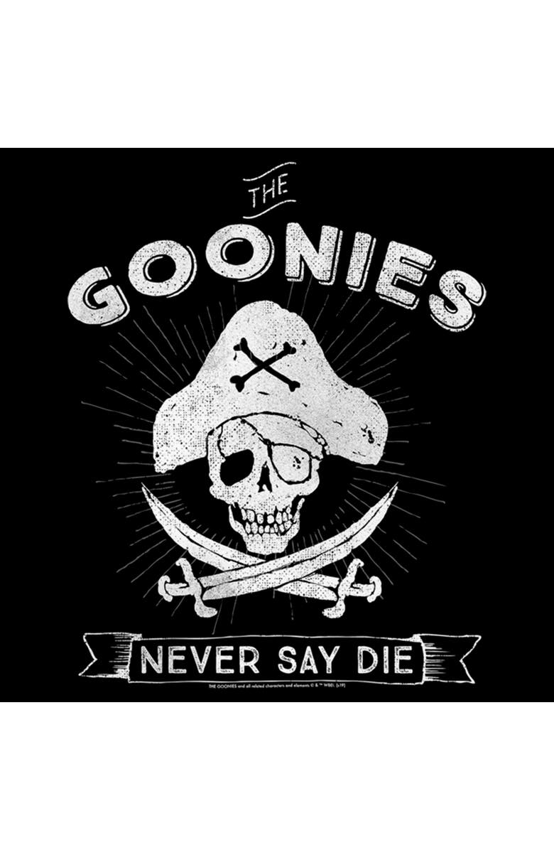 The Goonies Men's The Goonies Pirate Never Say Die Graphic T-Shirt, Alternate, color, Black