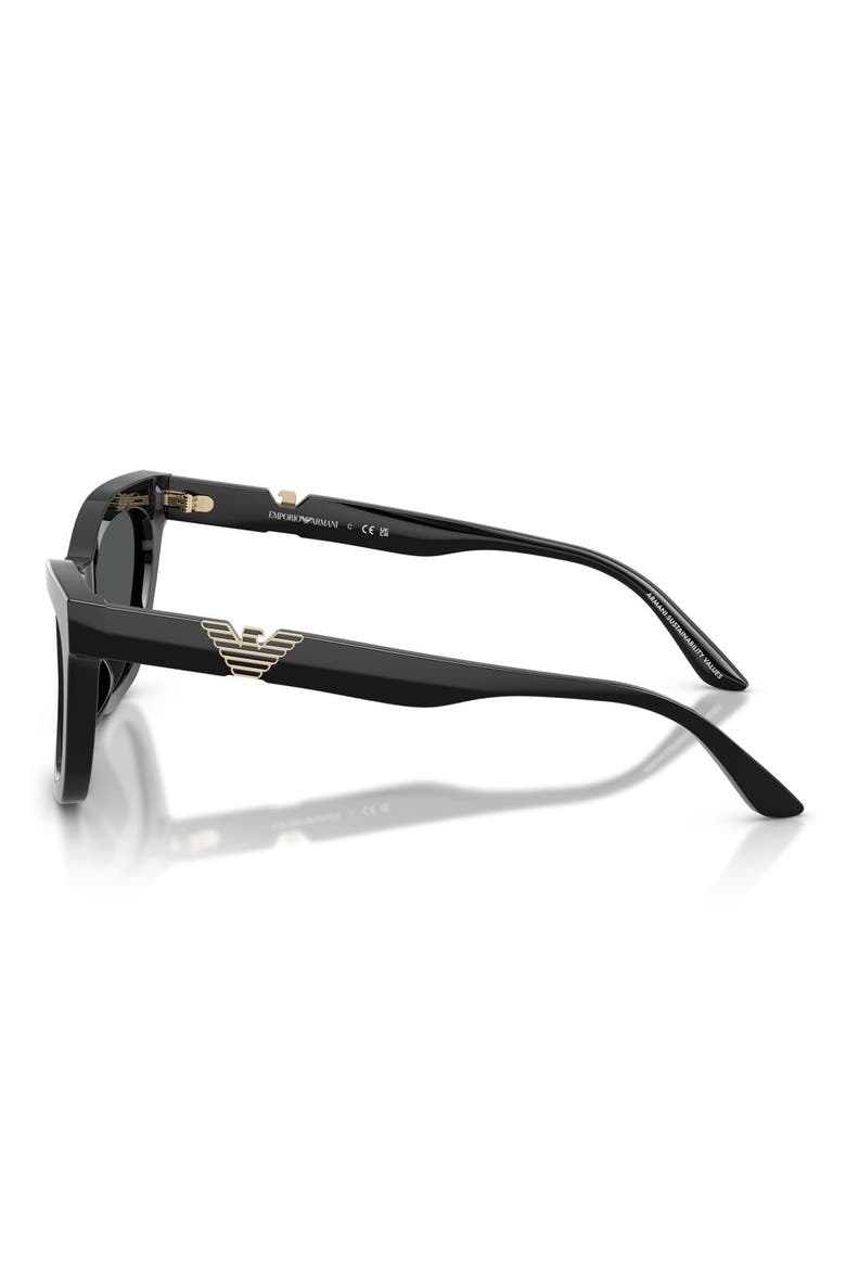 55mm Cat Eye Sunglasses, Alternate, color, SHINY BLACK / DARK GREY