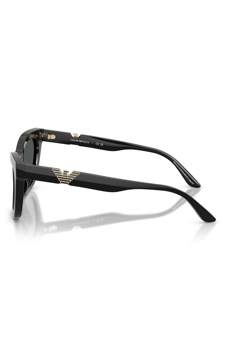 Emporio Armani 55mm Cat Eye Sunglasses, Alternate, color, Shiny Black / Dark Grey