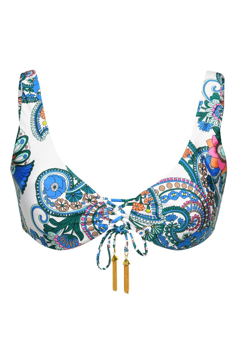 Sunshine 79 Paisley Tie Bikini Top, Alternate, color, 