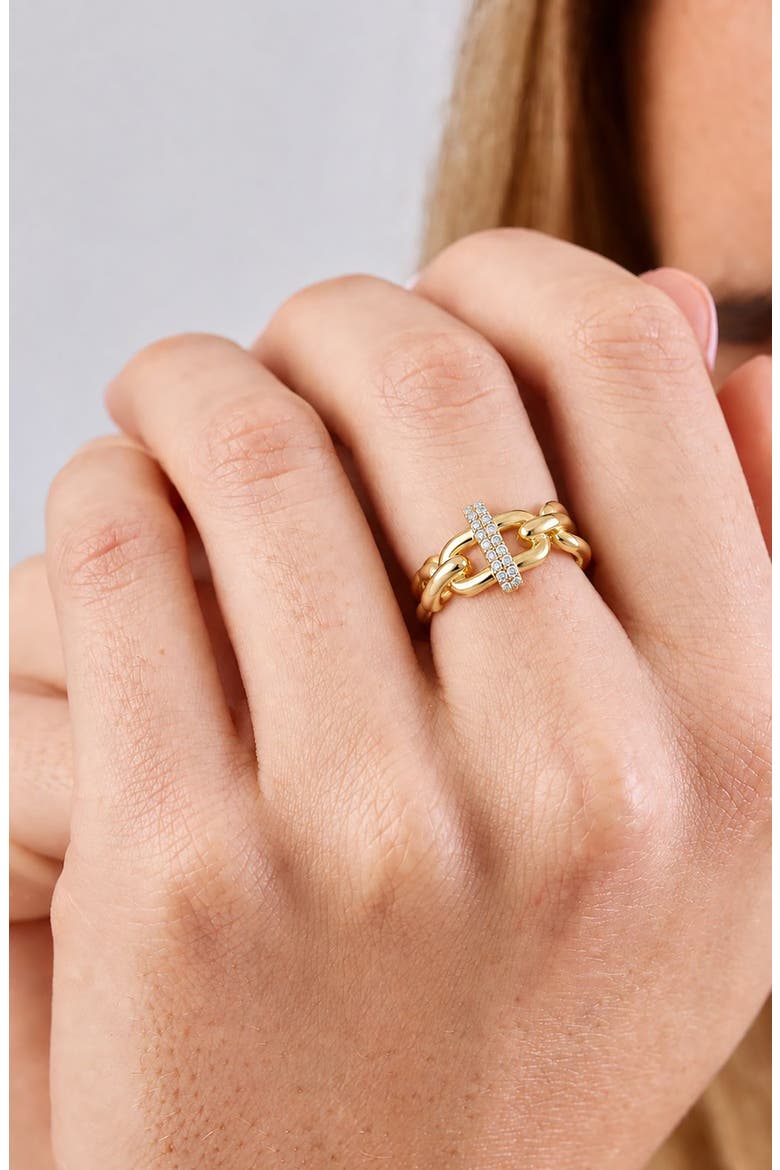 Varda 18k Gold Diamond Link Statement Ring, Alternate, color, 18K YELLOW GOLD