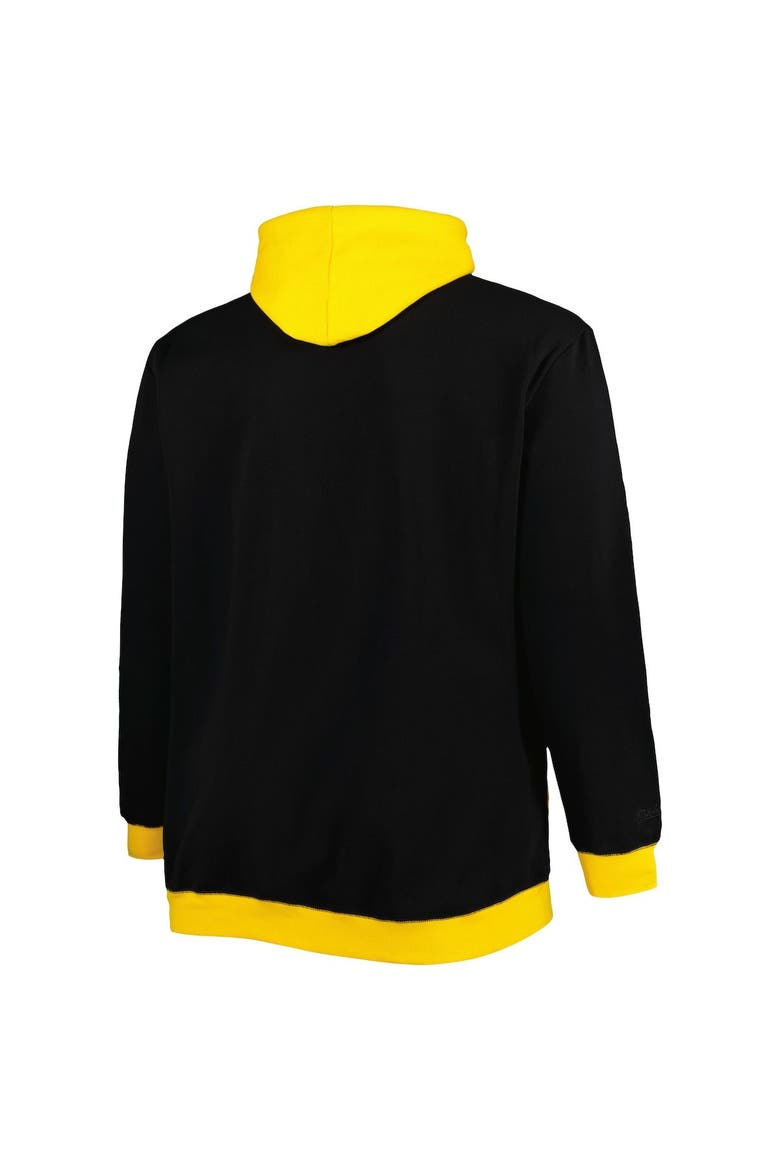 Men's Mitchell & Ness Black/Gold Pittsburgh Steelers Big & Tall Big Face Pullover Hoodie, Alternate, color, Black