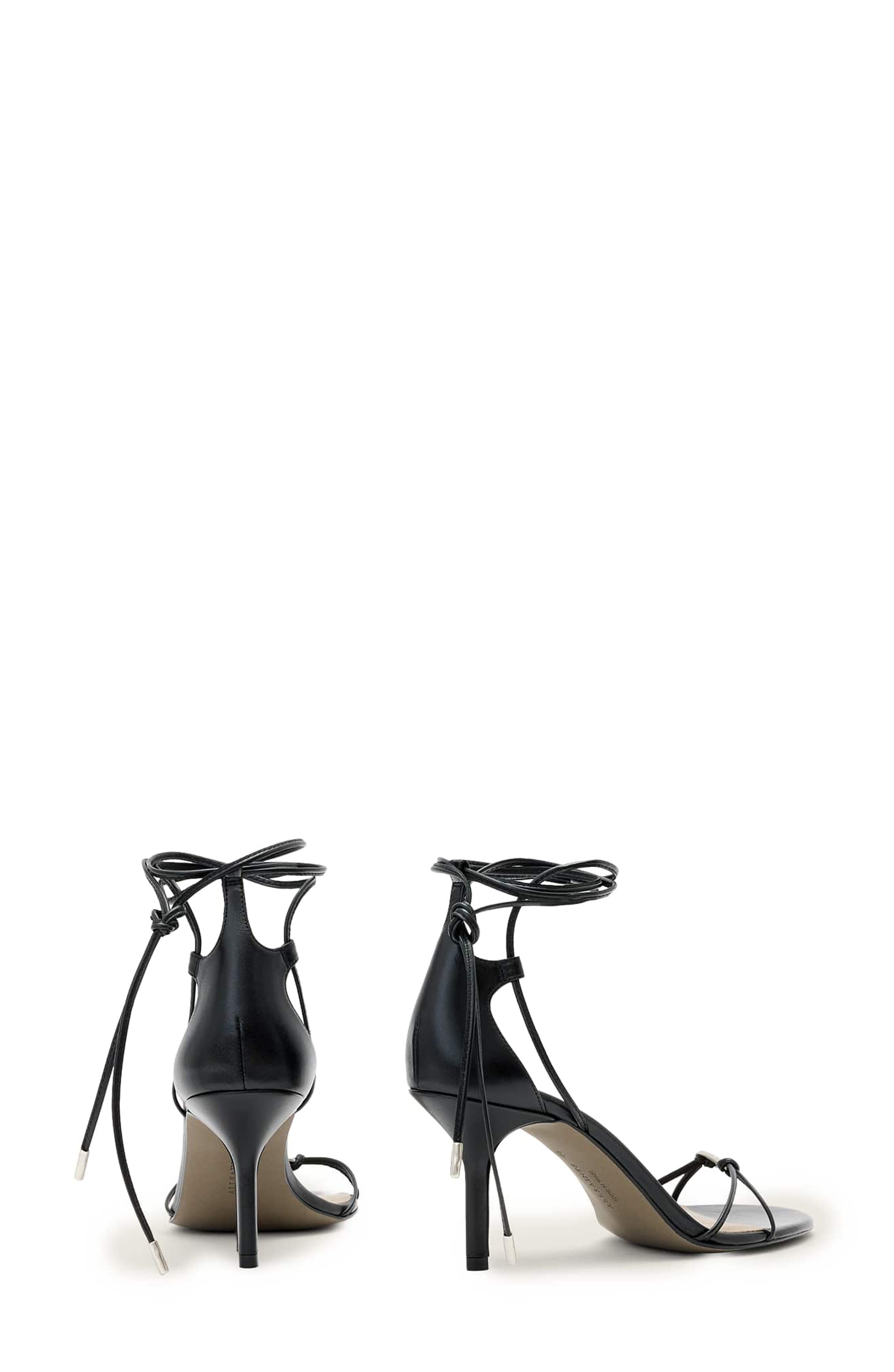 AllSaints Ali Ankle Wrap Sandal, Alternate, color, Black