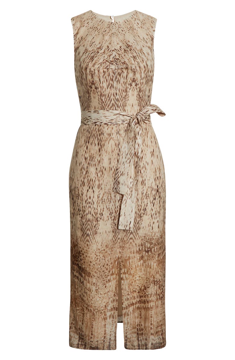 Reiss Presley Mixed Print Sleeveless Dress, Alternate, color, Neutral