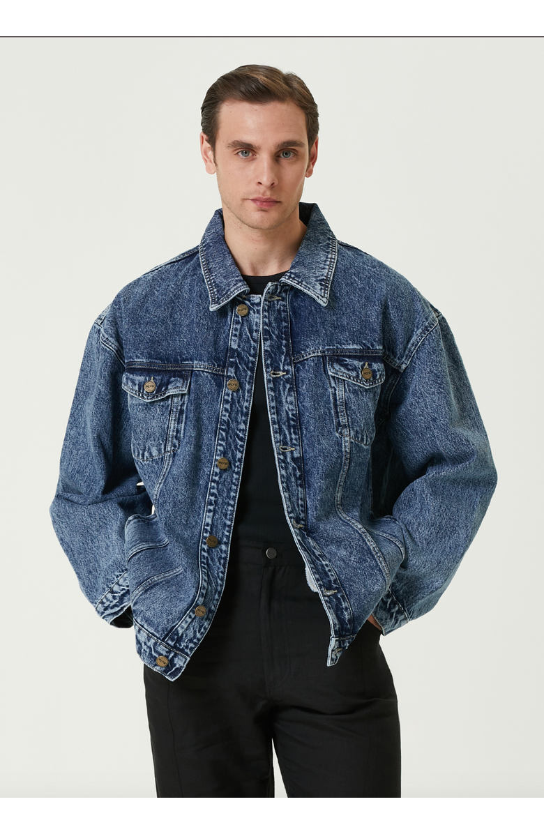 PCFG Pure Cotton Free Heaven Denim Jacket With Washed Effect, Alternate, color, Blue