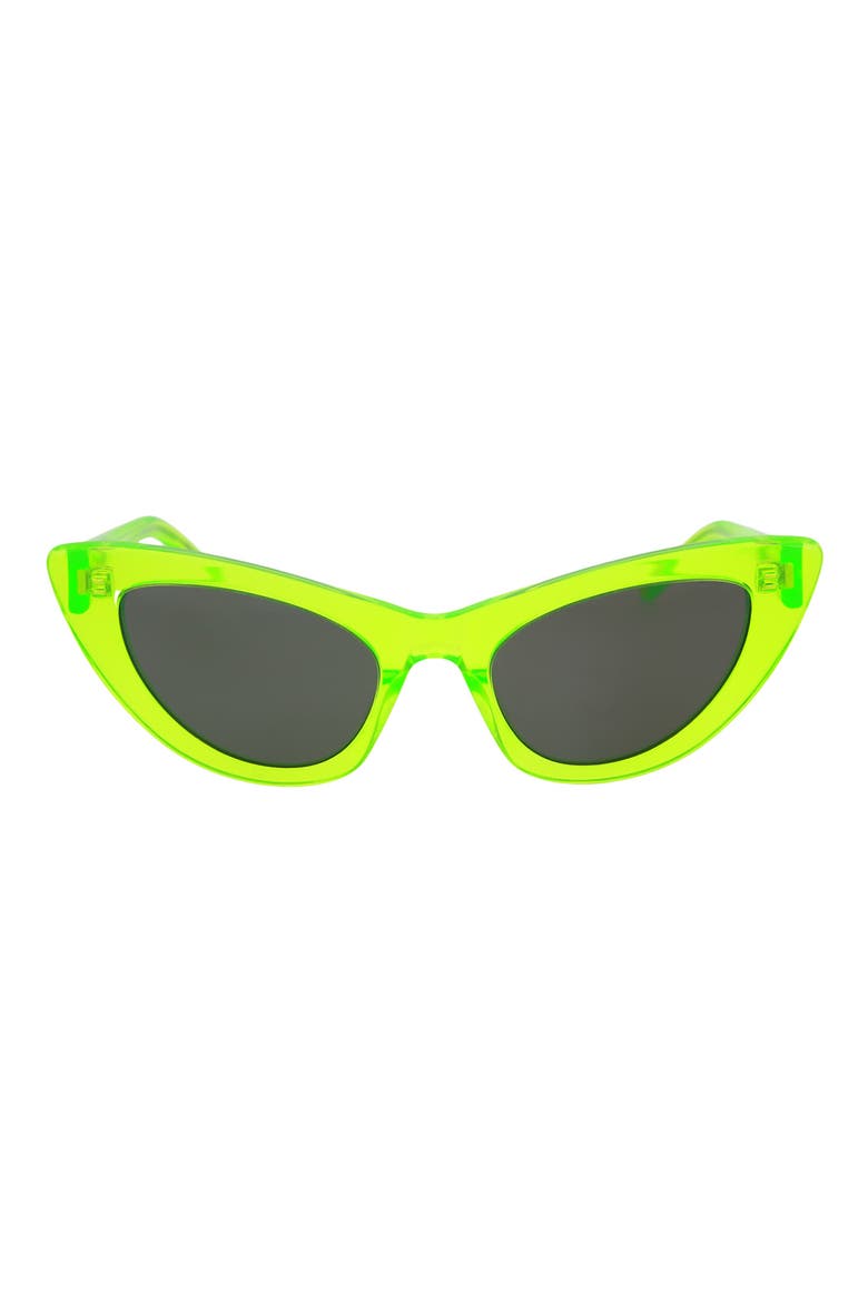 52mm Cat Eye Sunglasses, Main, color, GREEN GREY
