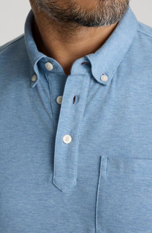 Untuckit Vargas Long Sleeve Cotton Polo In Blue