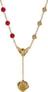 OGÉ Jewelry Fervor Gold Cupid Rose Coral Necklace