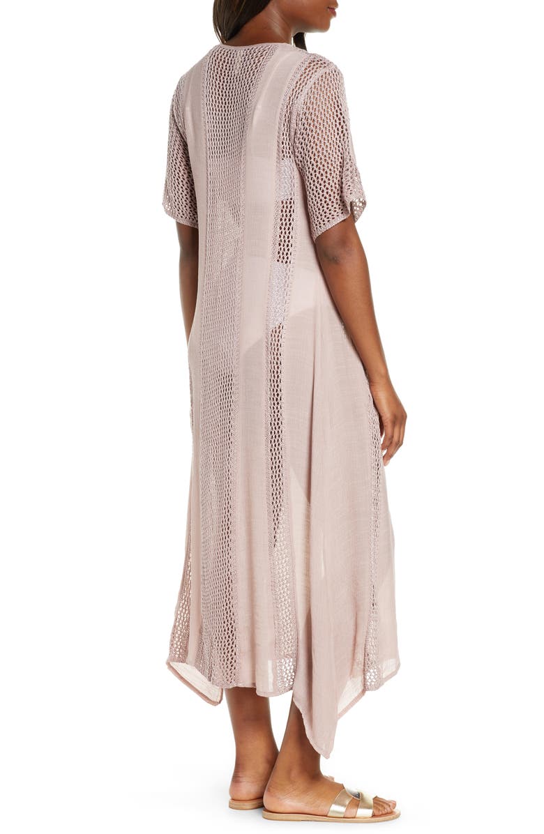 Elan Crochet Panel Swim Cover-Up, Alternate, color,