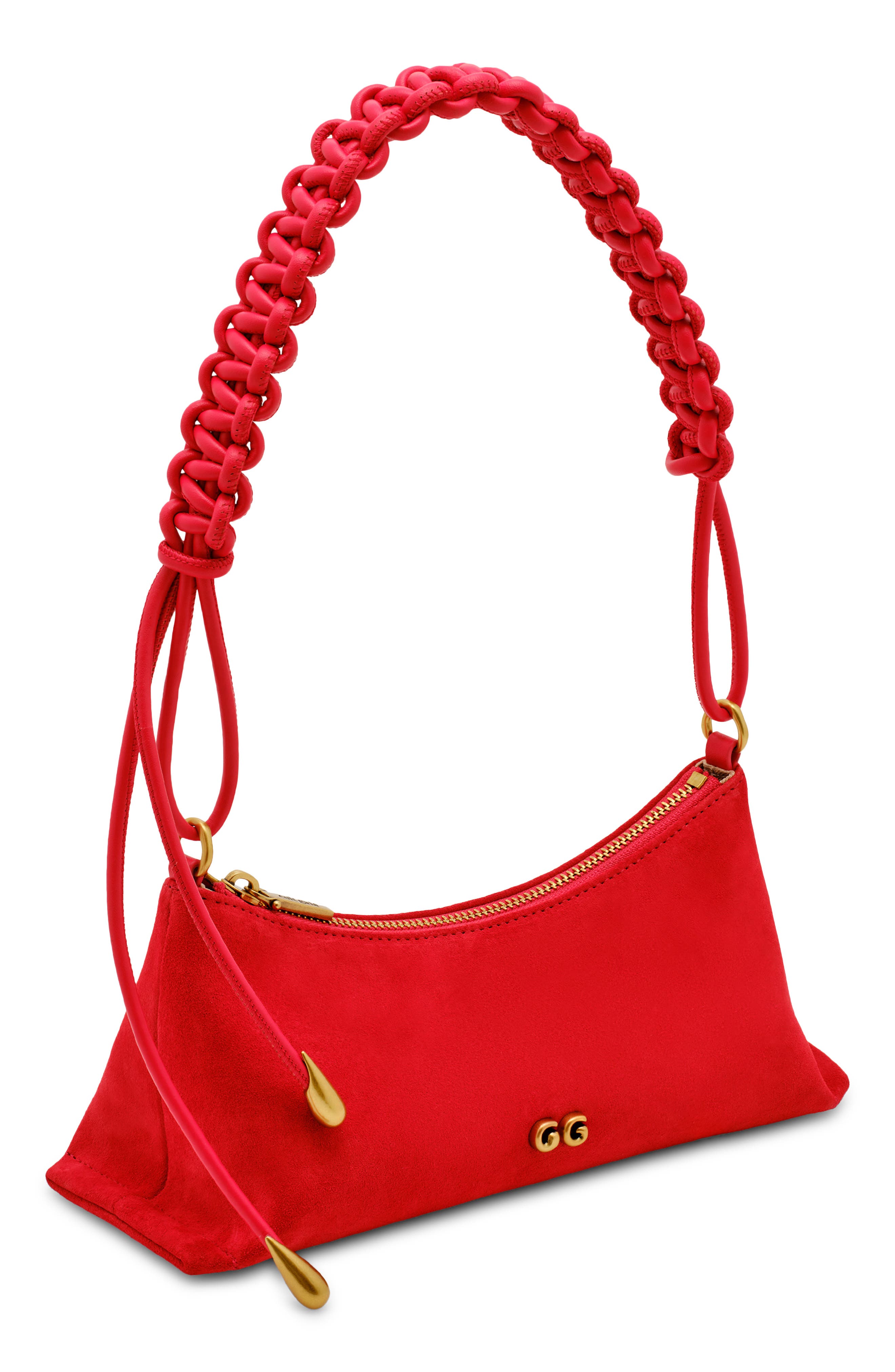 Cult Gaia Osa Suede Shoulder Bag, Alternate, color, Vermilion