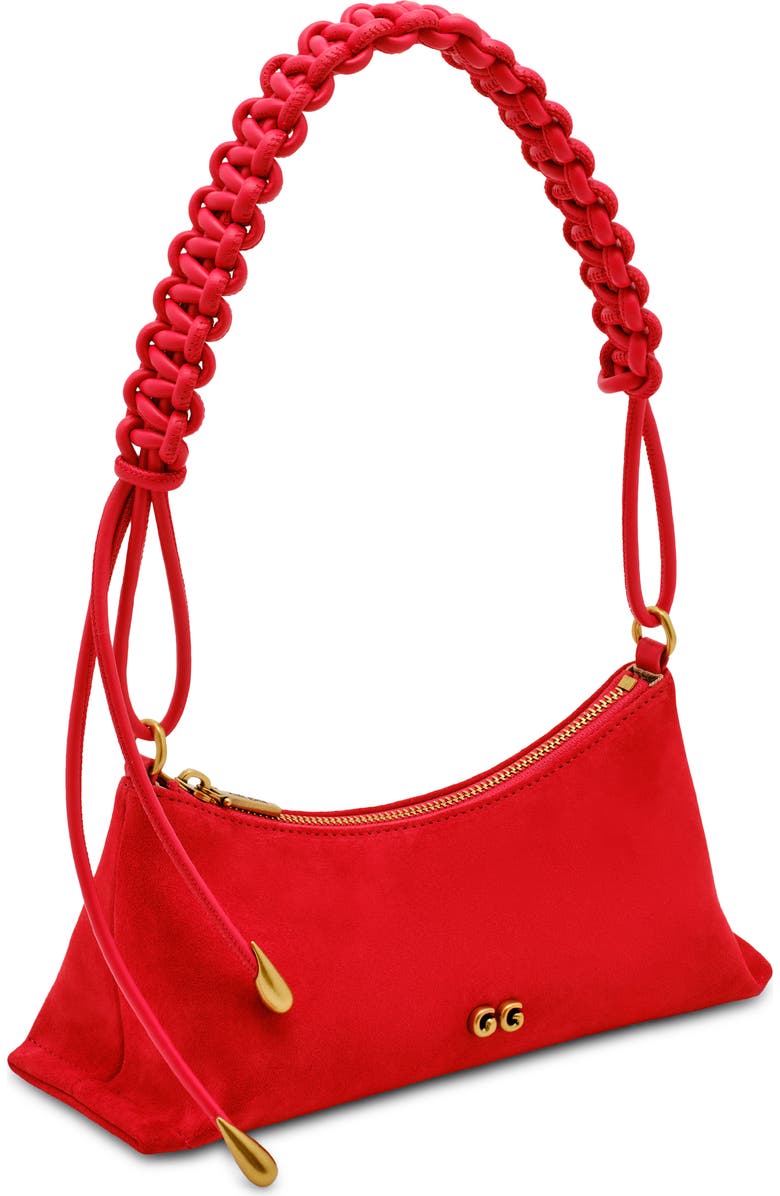 Cult Gaia Osa Suede Shoulder Bag, Alternate, color, Vermilion