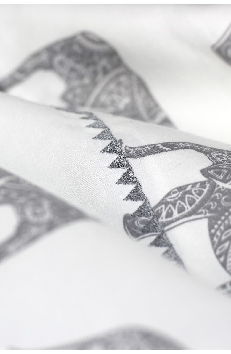 MELANGE HOME Elephant Print 400 Thread Count Cotton Sheet Set, Alternate, color, Grey